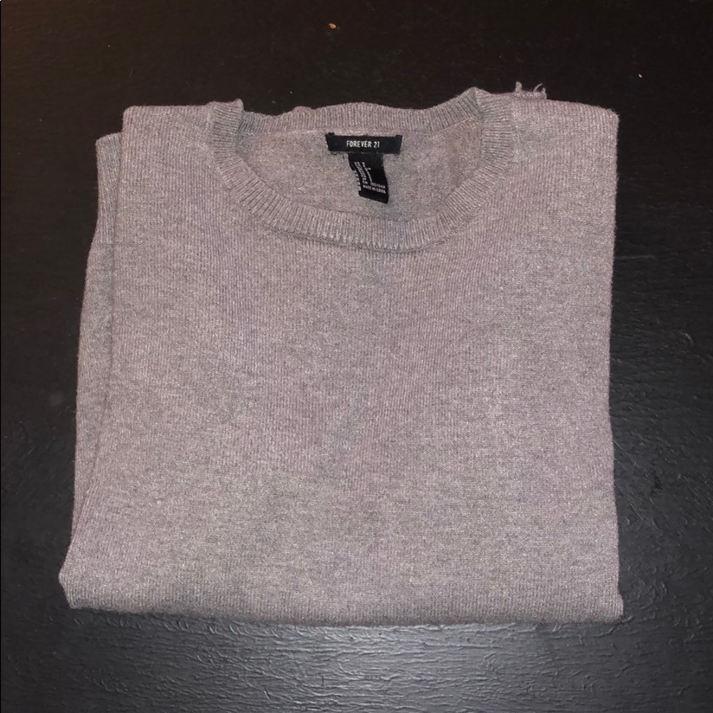 Forever 21 Grey Frayed/Torn hem and sleeves
